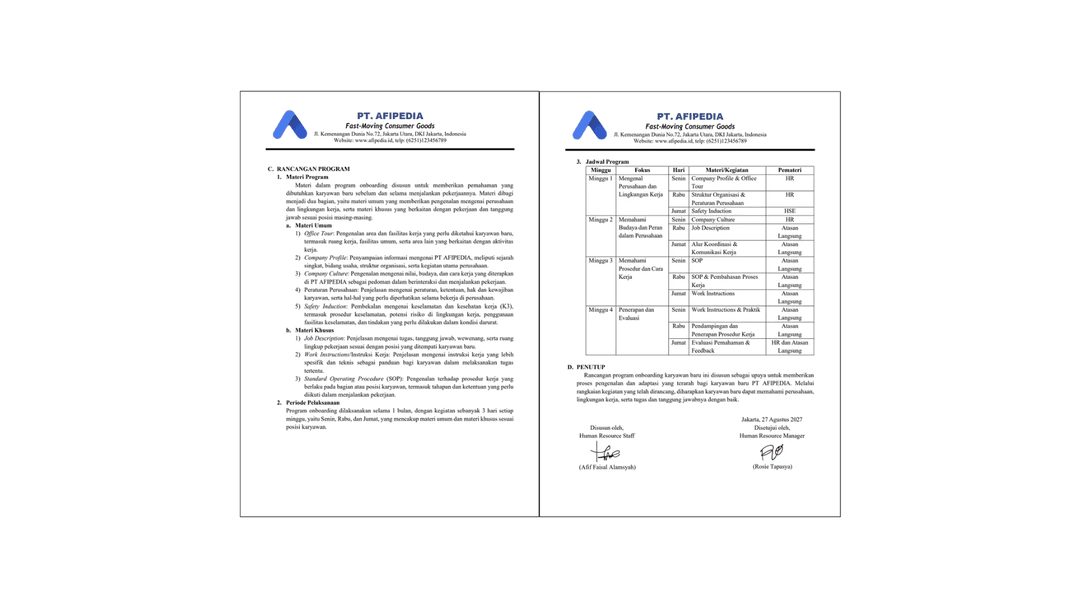 Structured Onboarding Program